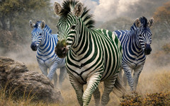 14:30 ч.: втората и третата зебри все по-близо една до друга