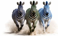 15:00 ч.: третата зебра диша във врата на втората