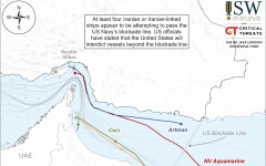 ISW: Кораб под ирански флаг се върна към Индия, след като достигна американската блокадна линия